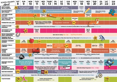 Autumn School Holidays Entertainment Timetable