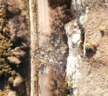 Overhead view of road