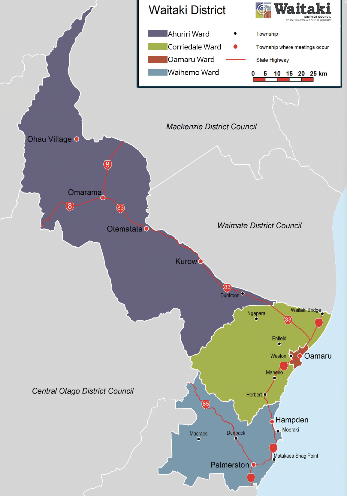 Waitaki District ward map.png